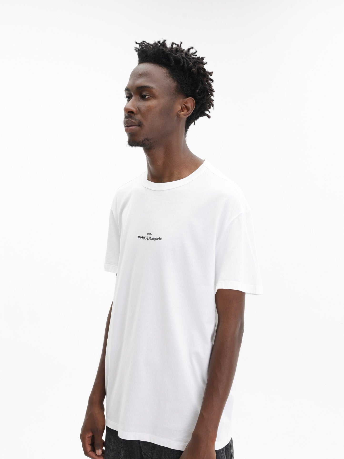 Maison Margiela Upside Down Logo T-Shirt White