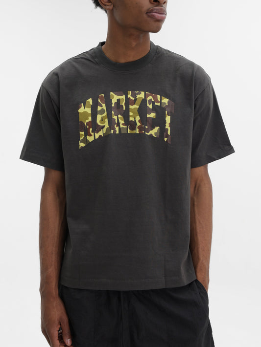 Market T-Shirt Dark Camo Washed Black
