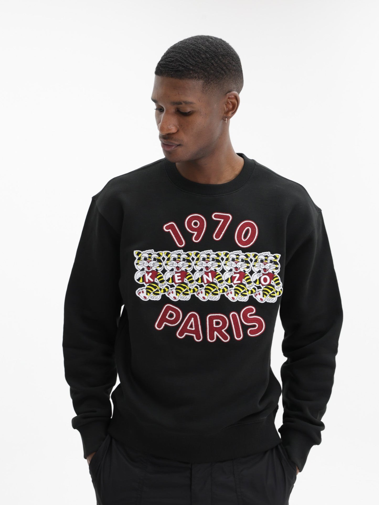 Kenzo Sweatshirt Knitted Cotton Pullover Black