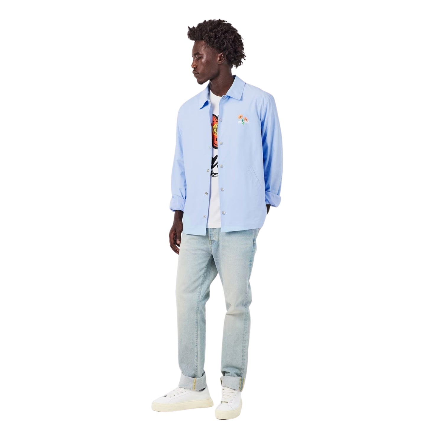 Kenzo Jacket Coach Floral Print Blue