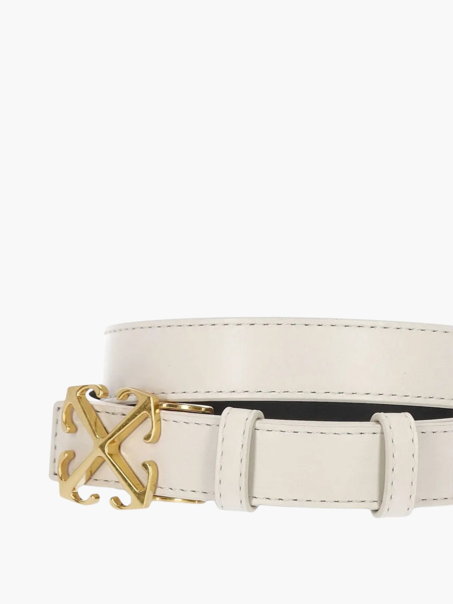 Off-White Belt Gold Buckle Logo White
