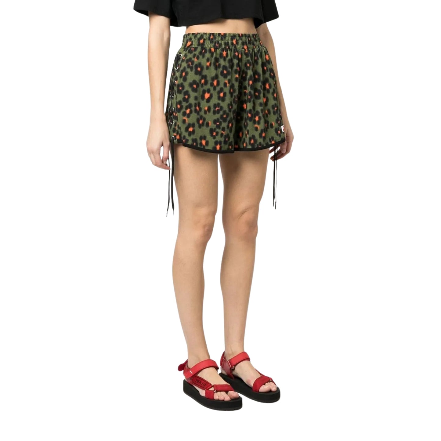 Kenzo Shorts Leopard Olive
