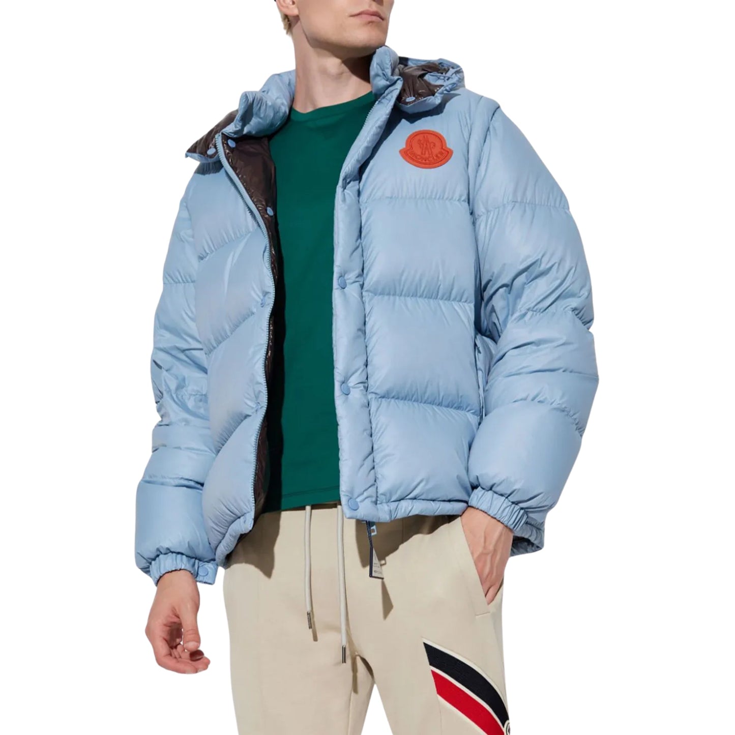 Moncler Jacket Cyclone Puffer Logo Blue