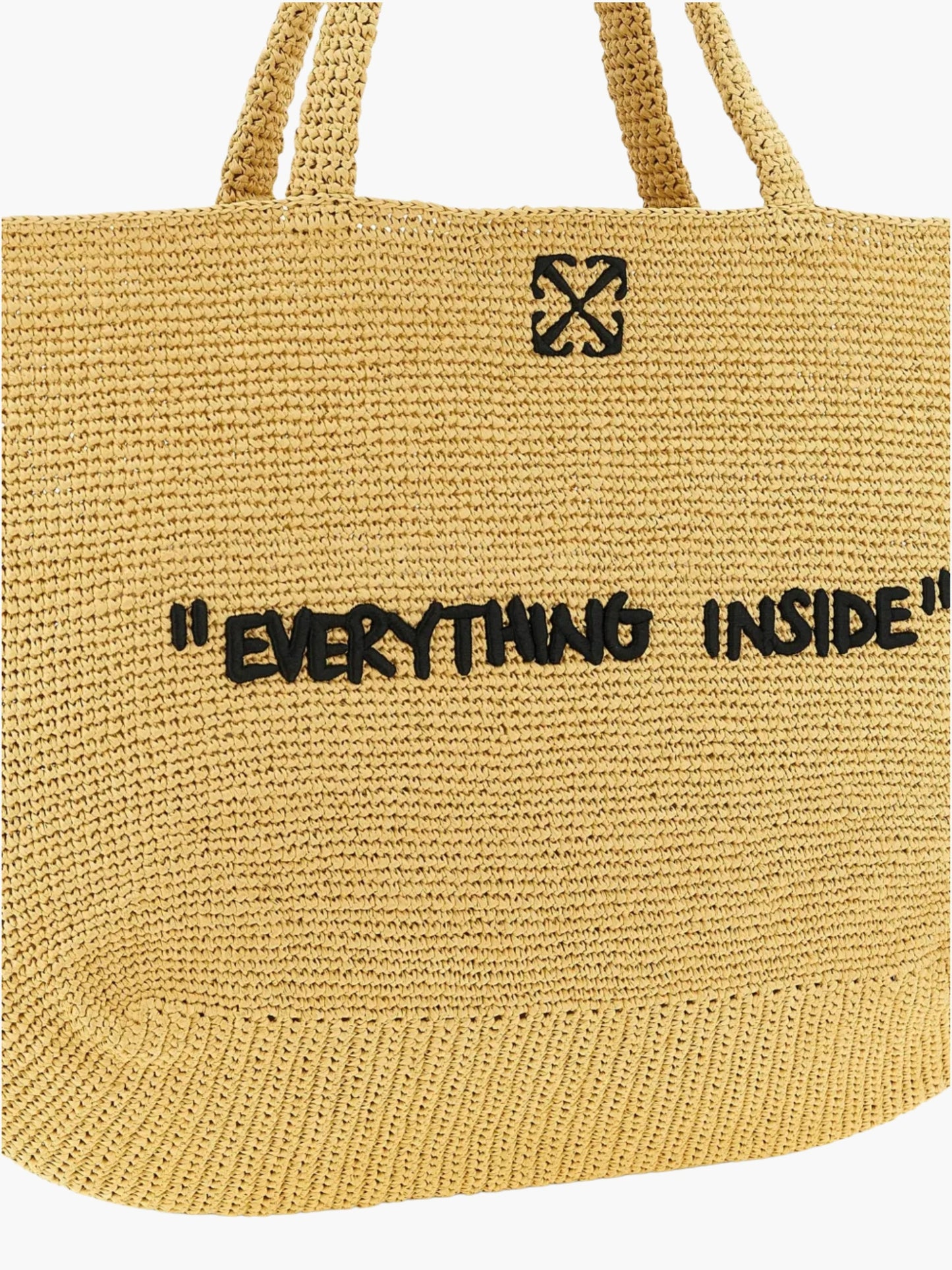 Off-White Bag Black Logo Print Light Brown
