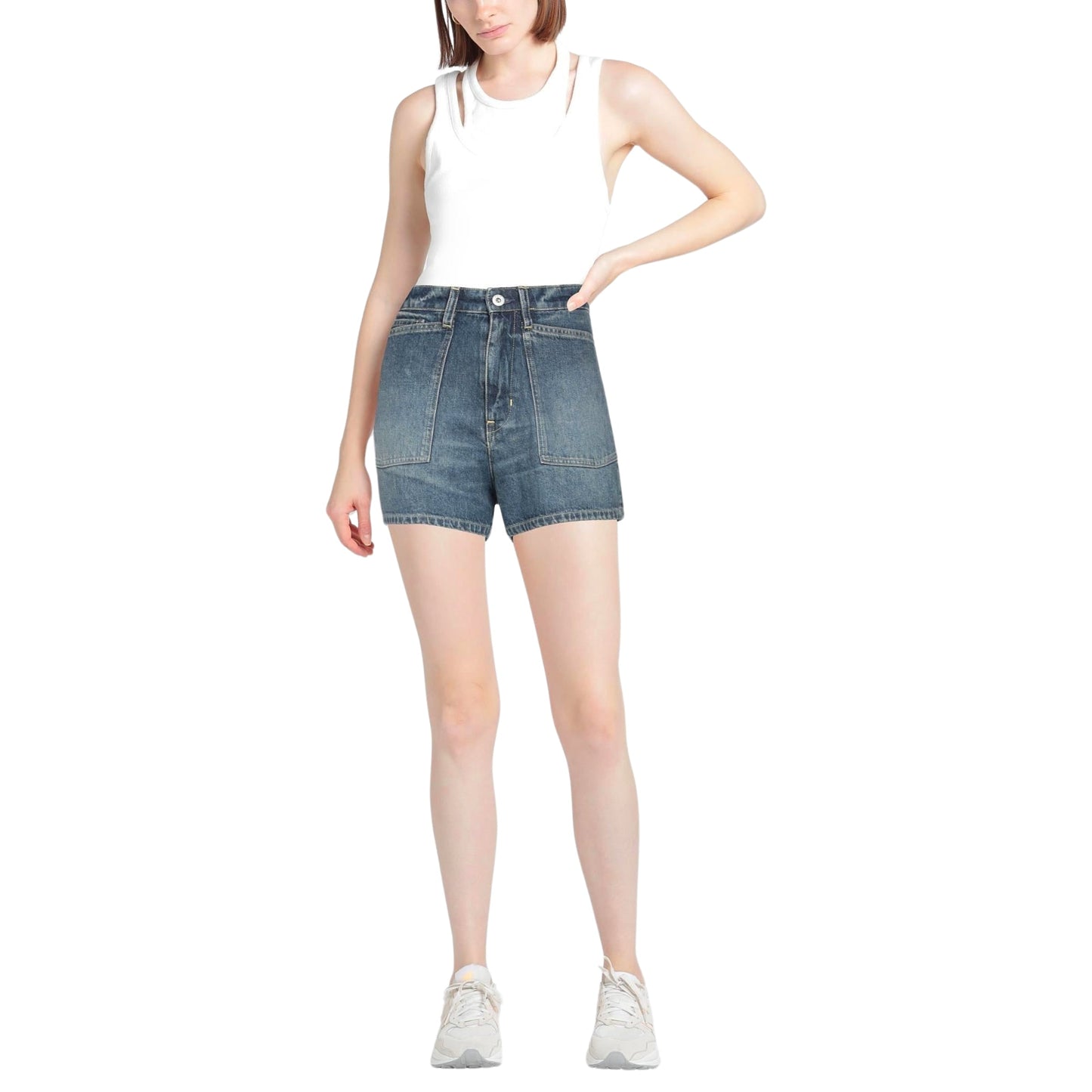Kenzo Shorts Ladies Denim Dirty Blue