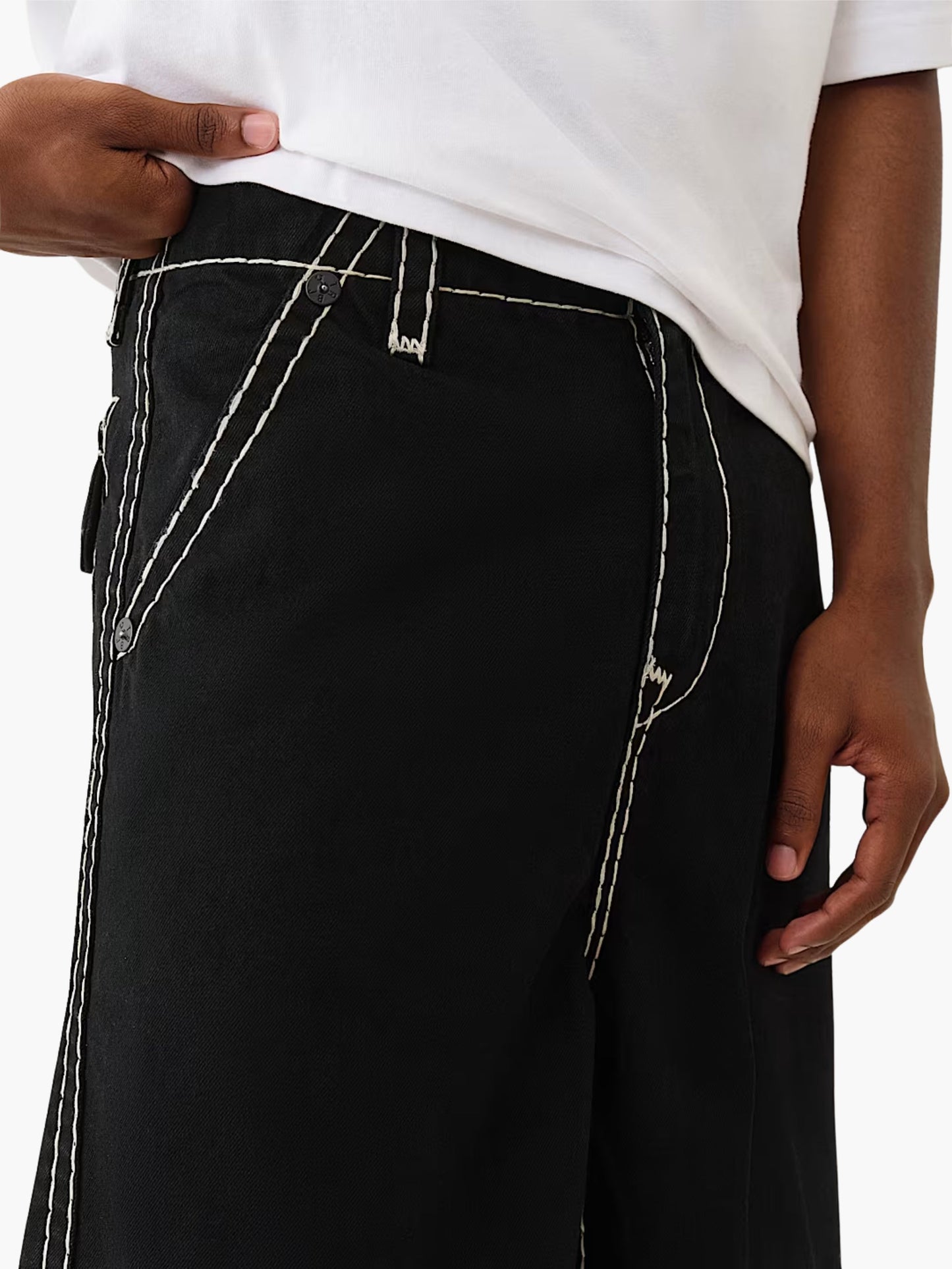 True Religion Shorts Mikey Super T Black Rinse