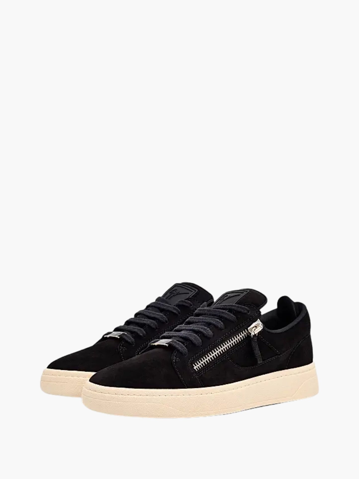 Giuseppe Zanotti Sneakers Z72 Suede Silver Zip Black