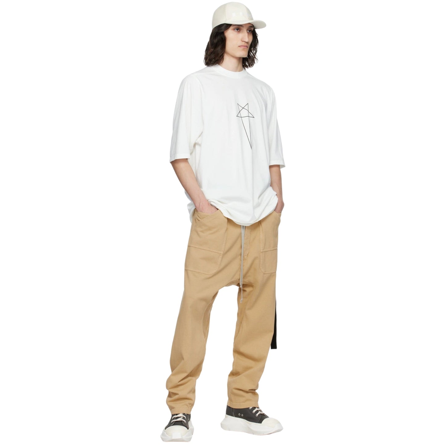 Rick Owens T-Shirt Pyramid Logo White