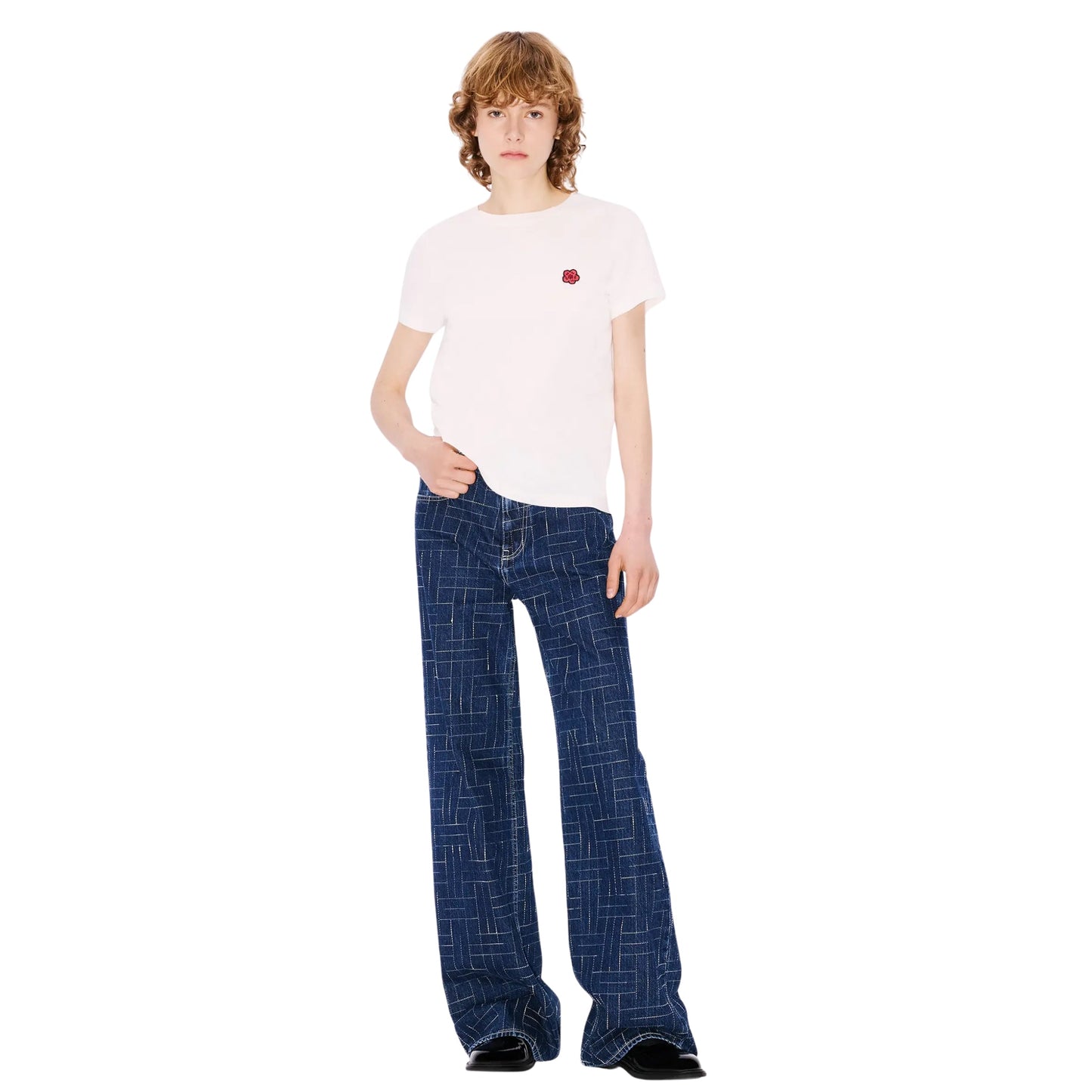 Kenzo Jeans Bara Cropped Fit Blue