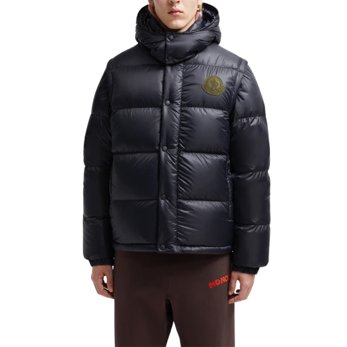 Moncler Jacket Cyclone Puffer Logo Black