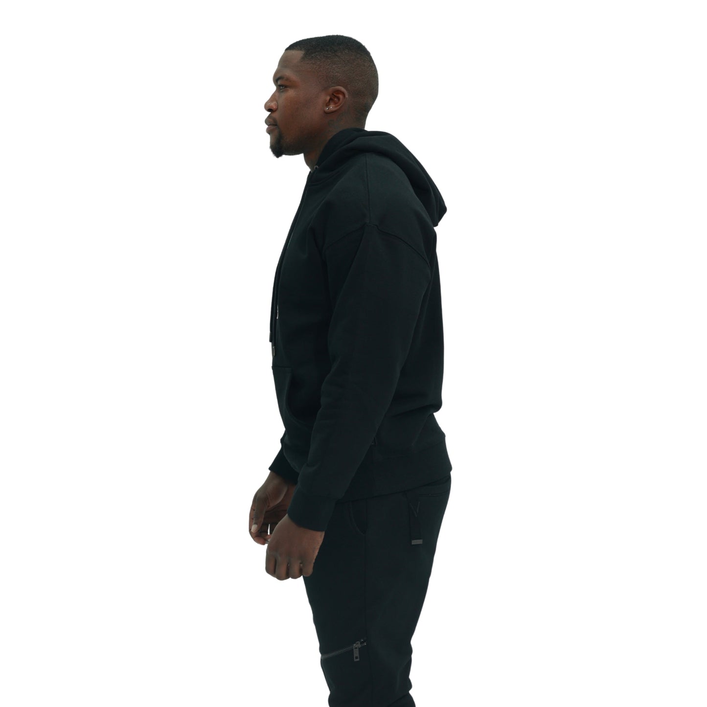 Capone Sweater Hooded Colourful Backprint Black