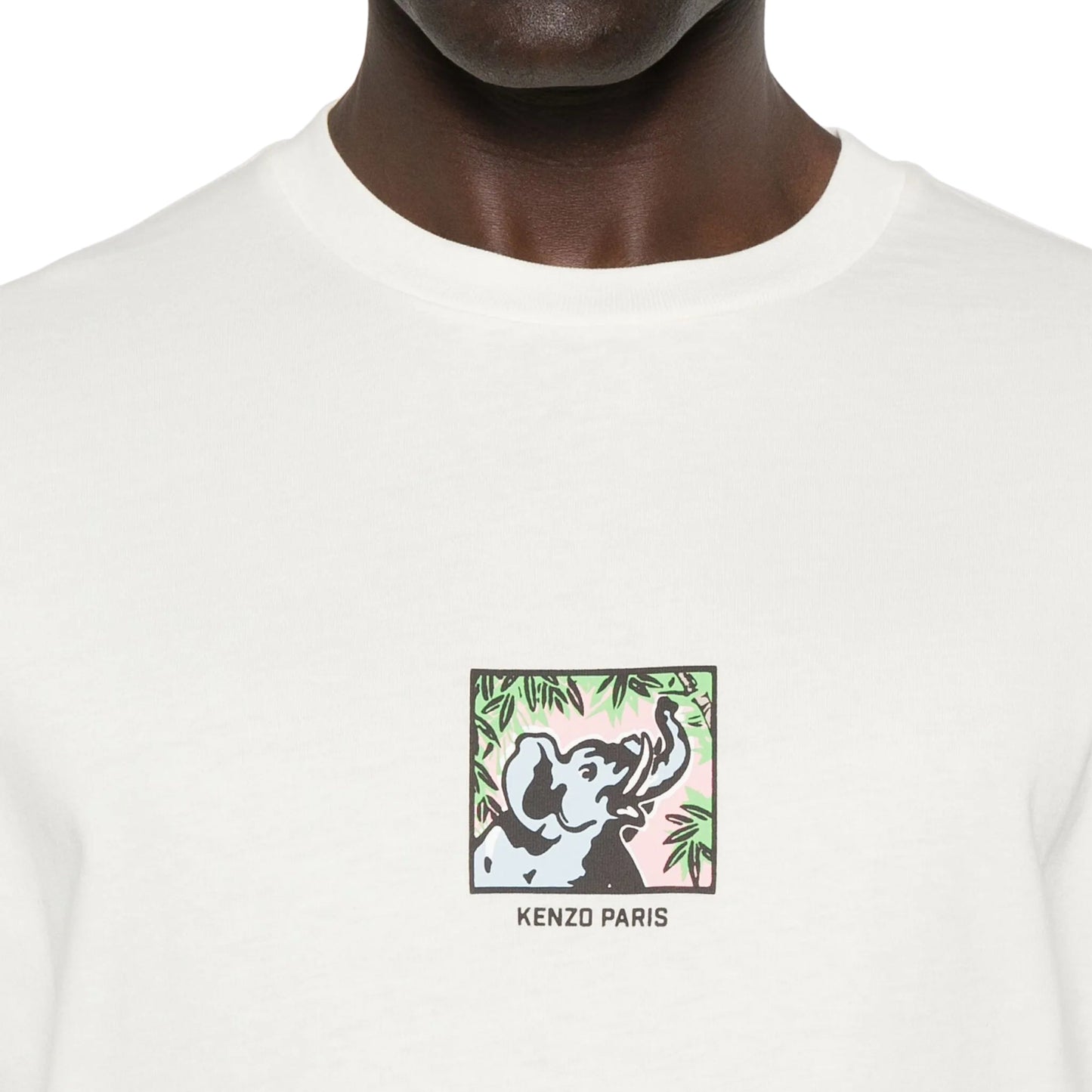 Kenzo T-Shirt Elephant Logo Off White