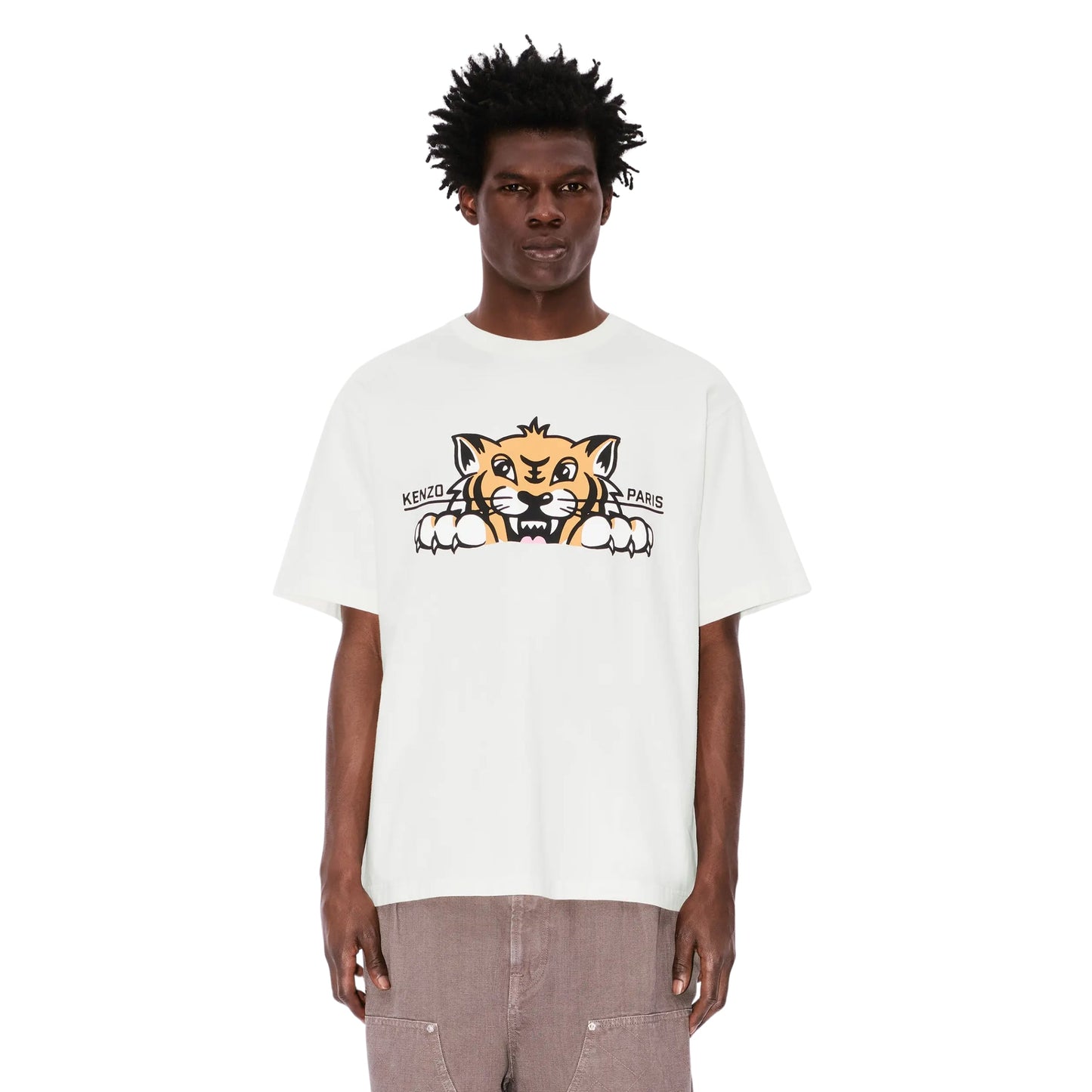 Kenzo T-Shirt Happy Tiger Oversized  Off White