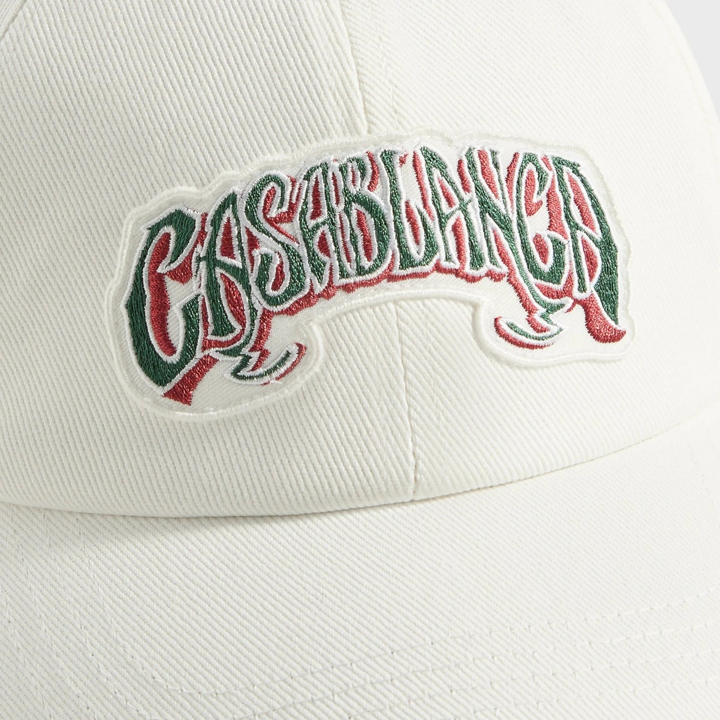 Casablanca Cap Gothic Green Logo Patch White