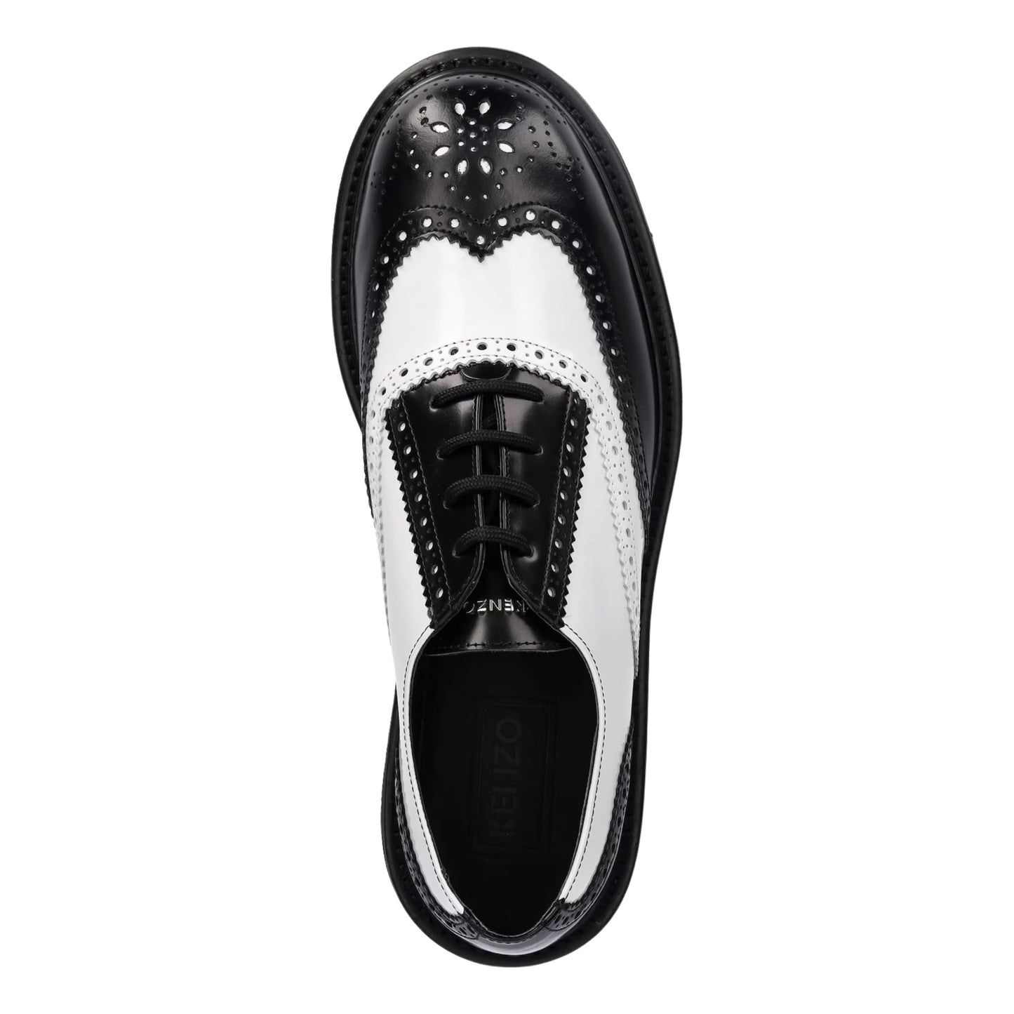 Kenzo Derby Shoes Leather White-Black