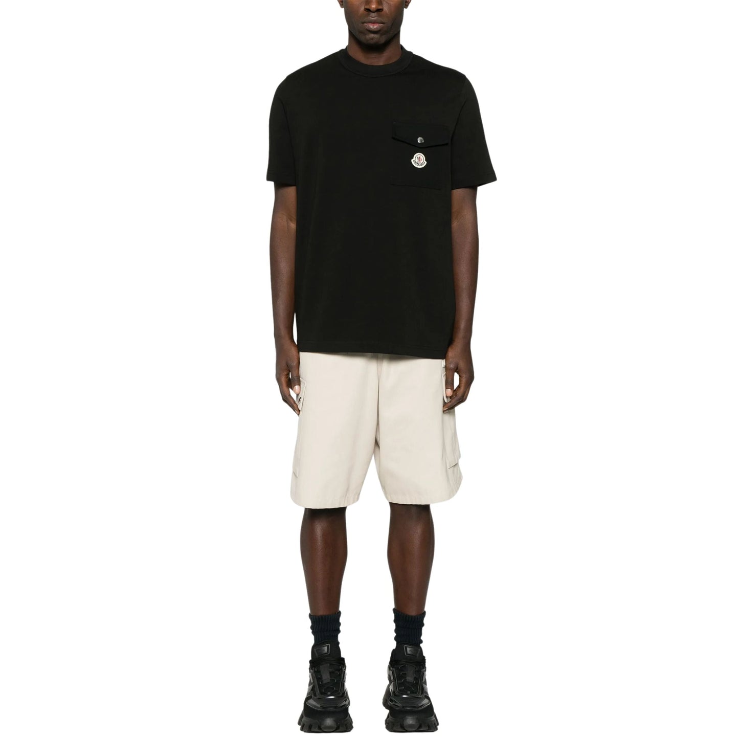 Moncler T-Shirt With Pocket Logo Black