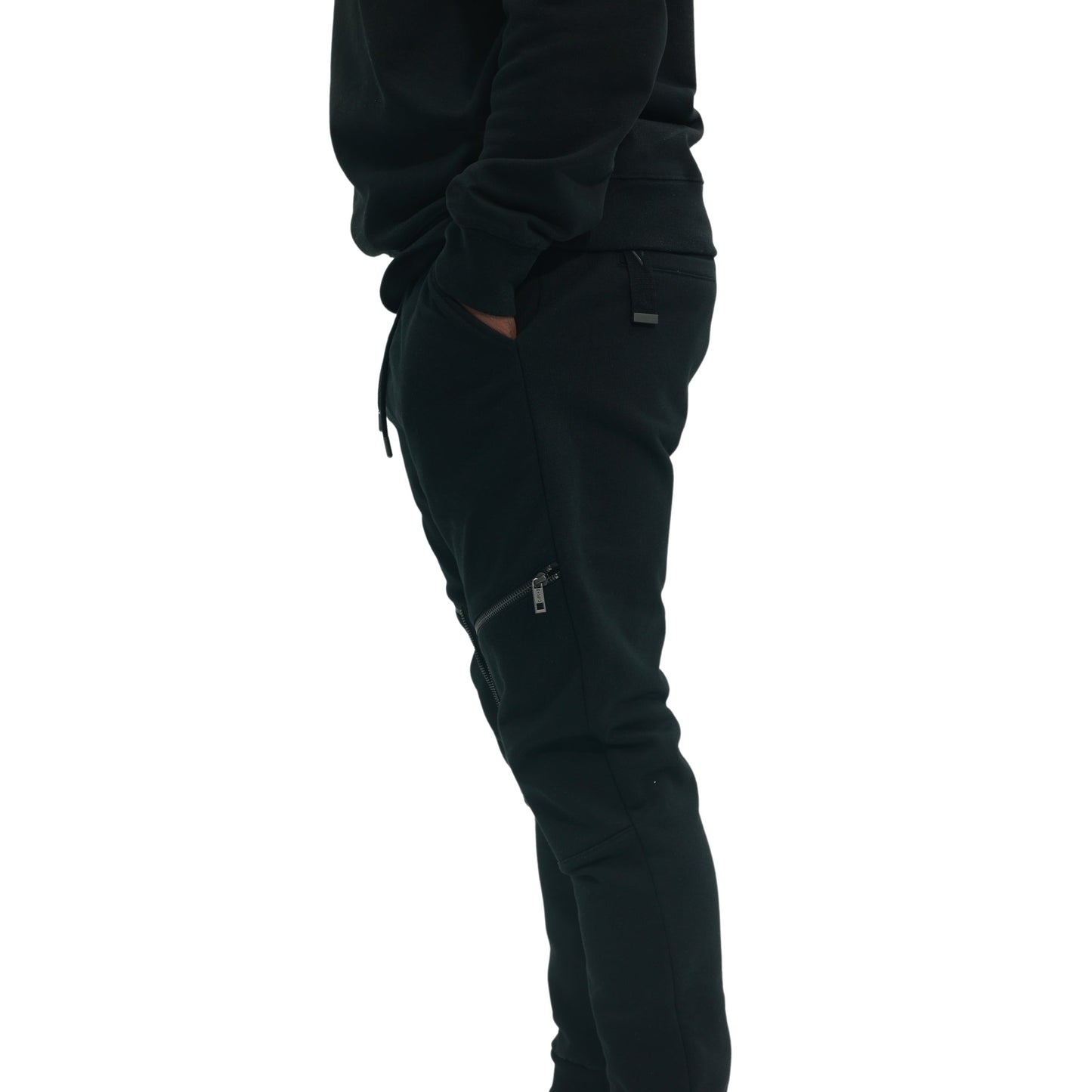Capone Sweatpants Zipped Black