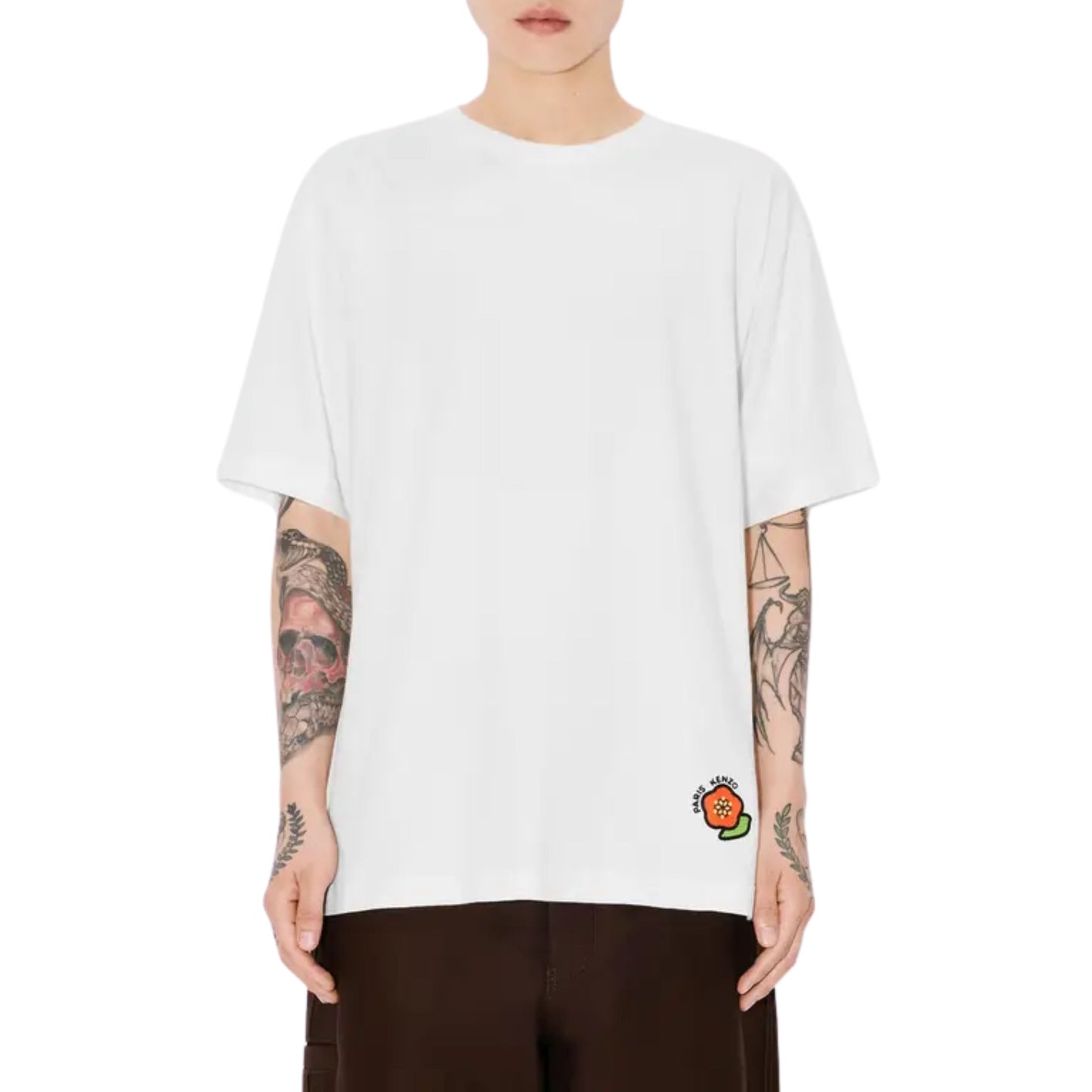 Kenzo T-Shirt Corner Flower White