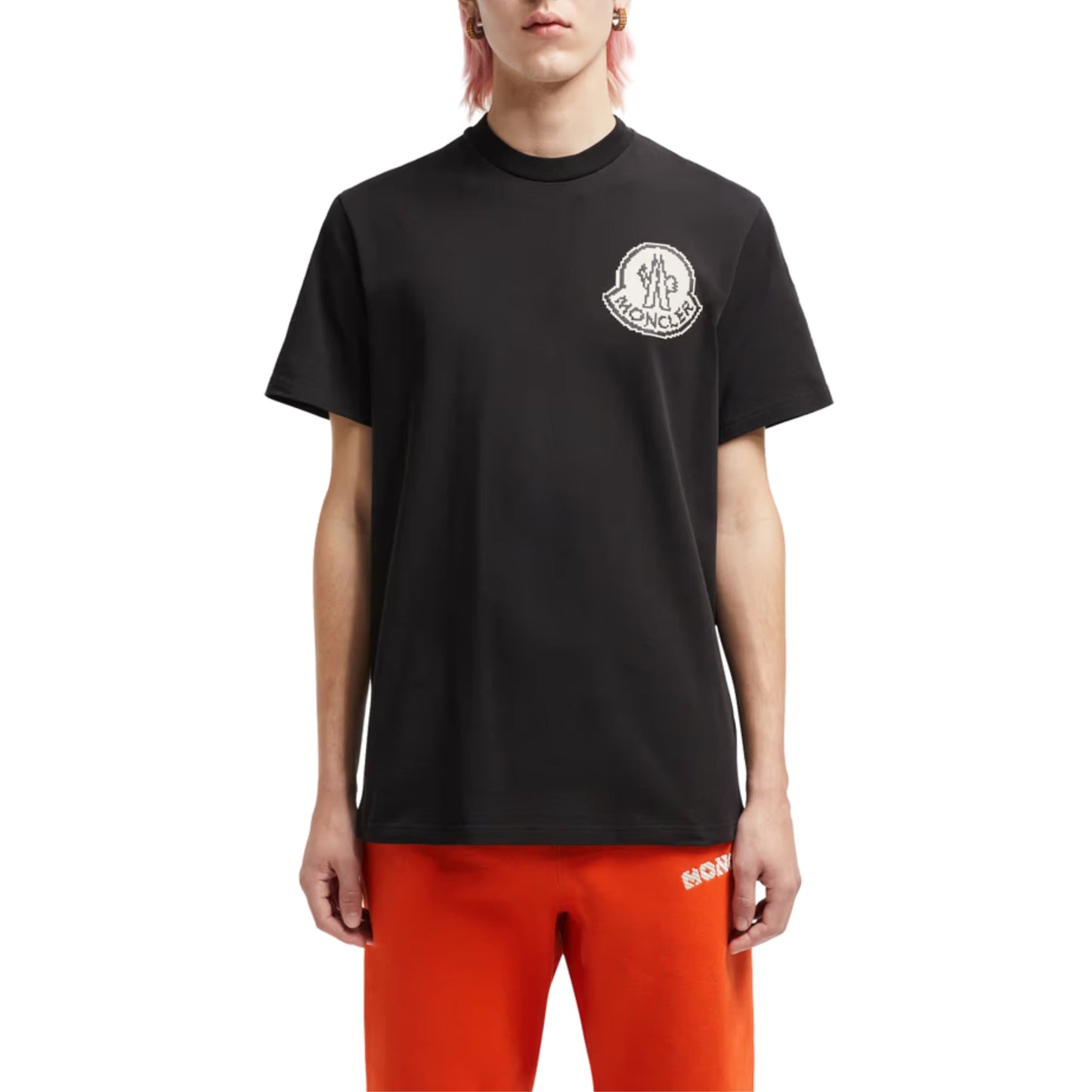 Moncler T-Shirt Patch Logo White-Black