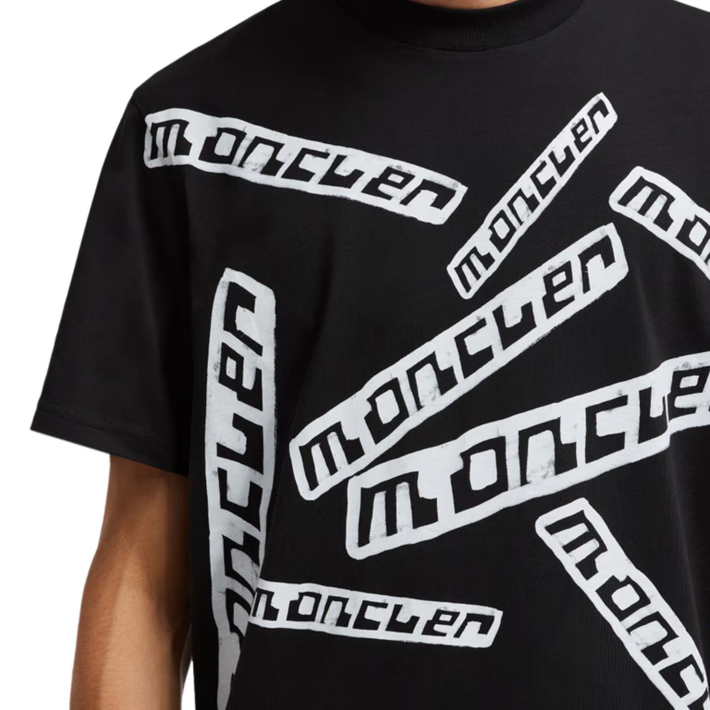 Moncler T-Shirt Multiple Logo Black