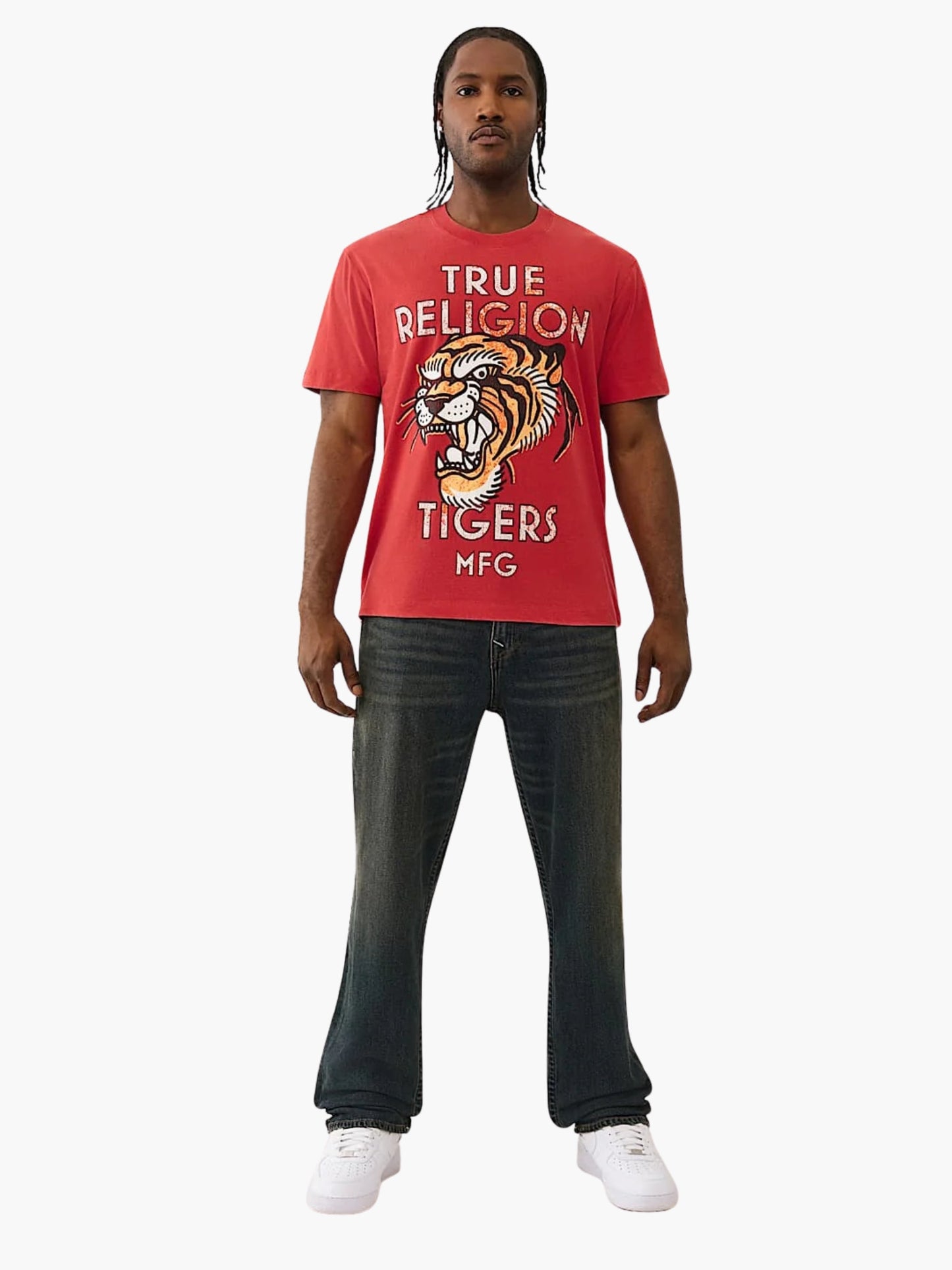 True Religion T-Shirt Mfg Tiger Vintage Trv Red