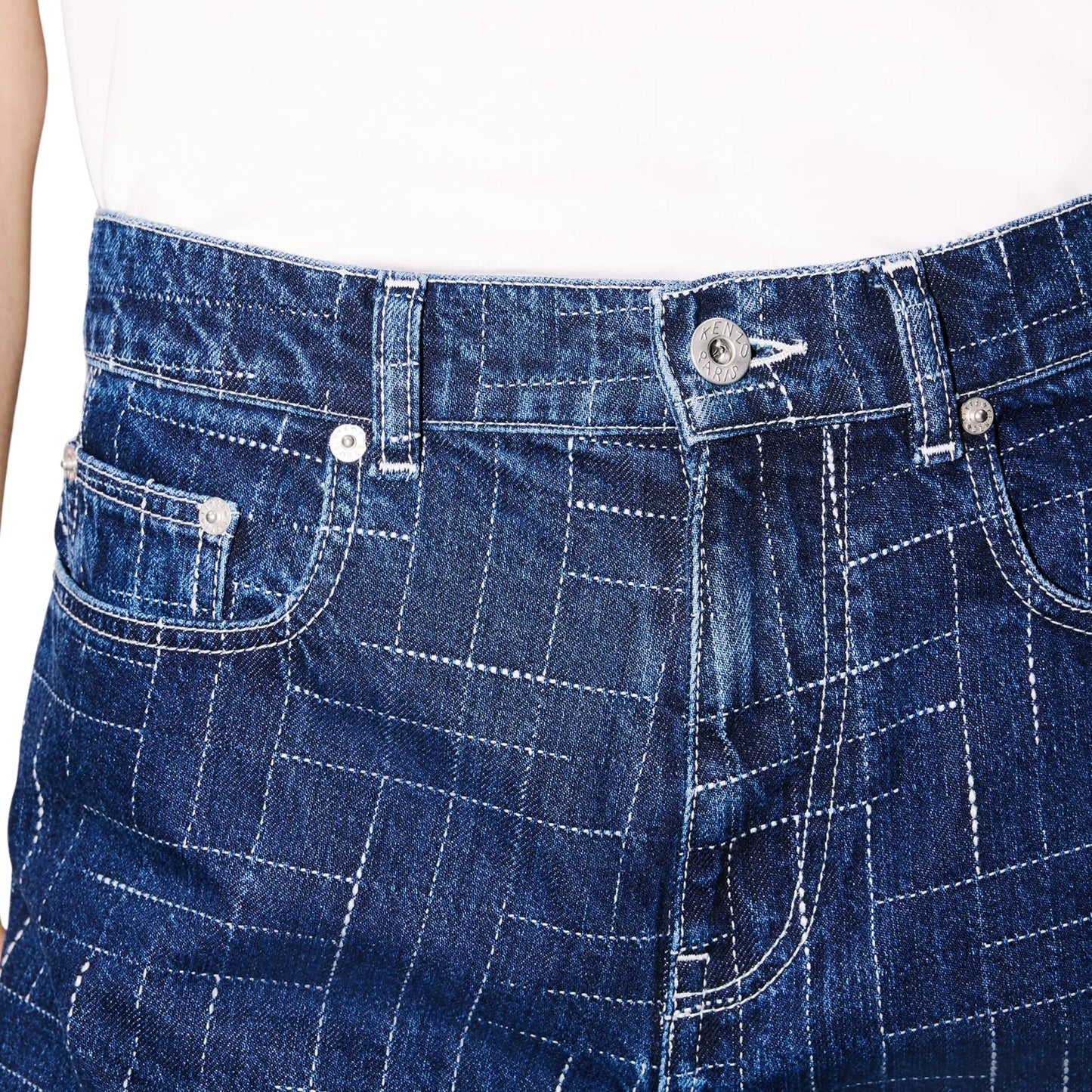 Kenzo Jeans Bara Cropped Fit Blue