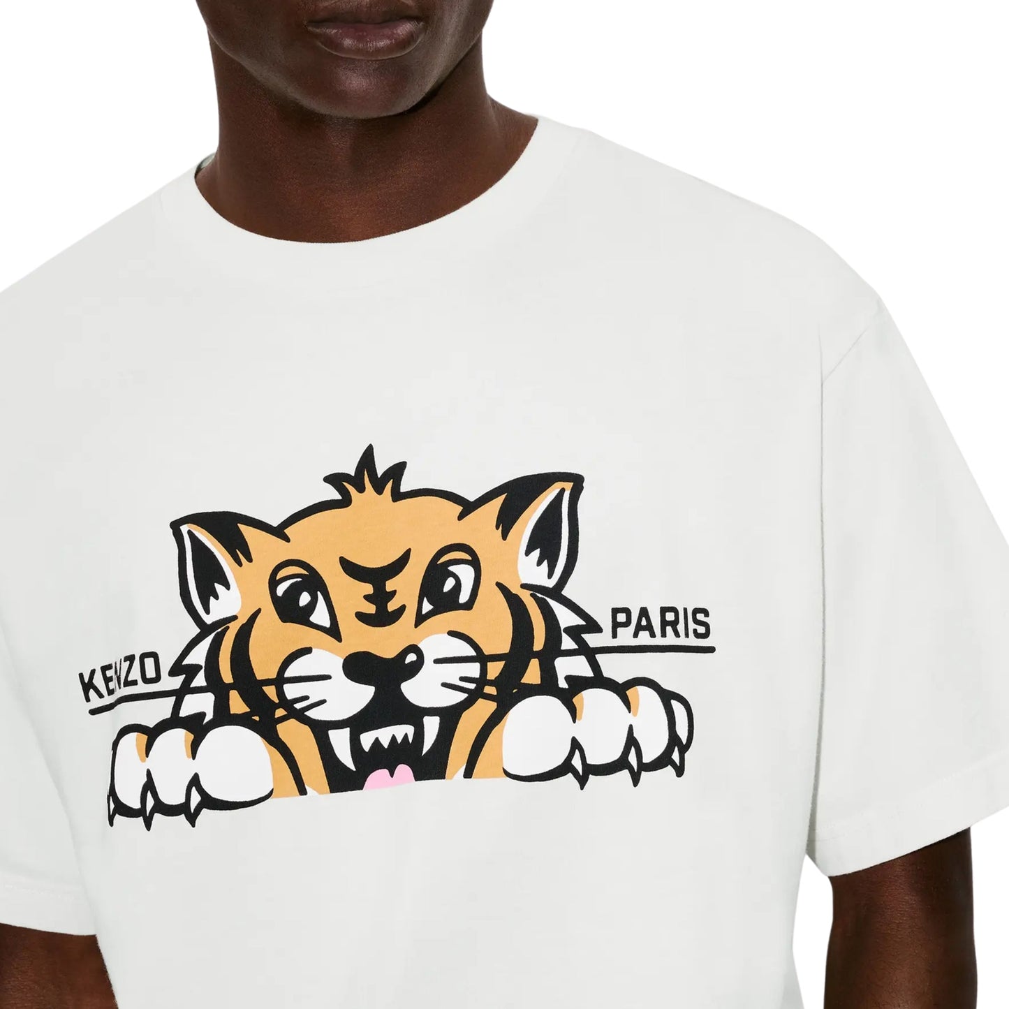 Kenzo T-Shirt Happy Tiger Oversized  Off White