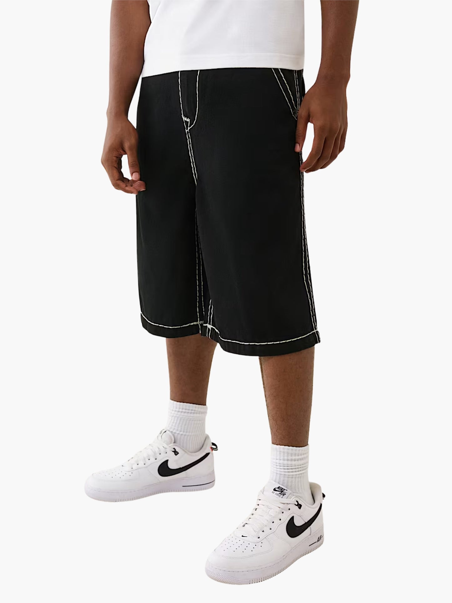 True Religion Shorts Mikey Super T Black Rinse
