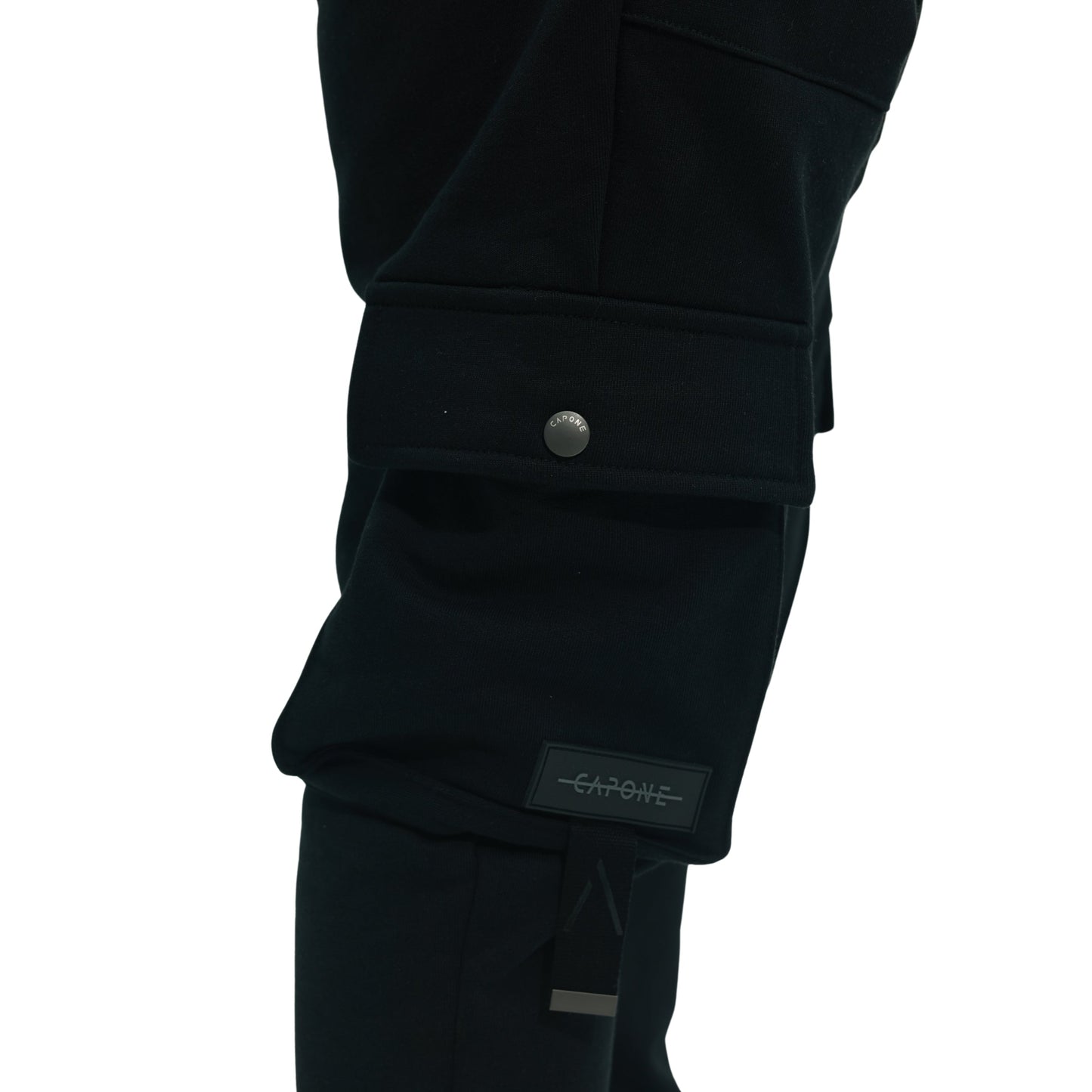 Capone Cargo Sweatpants Double Sided Pockets Black