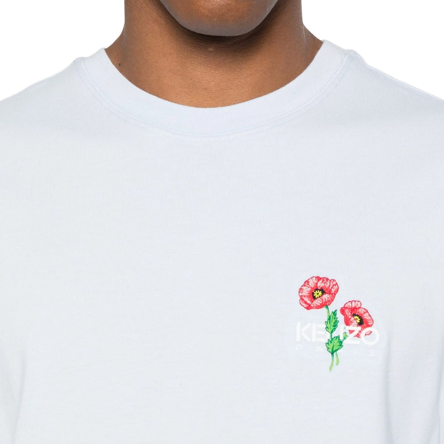 Kenzo T-Shirt Floral Printed Logo Blue