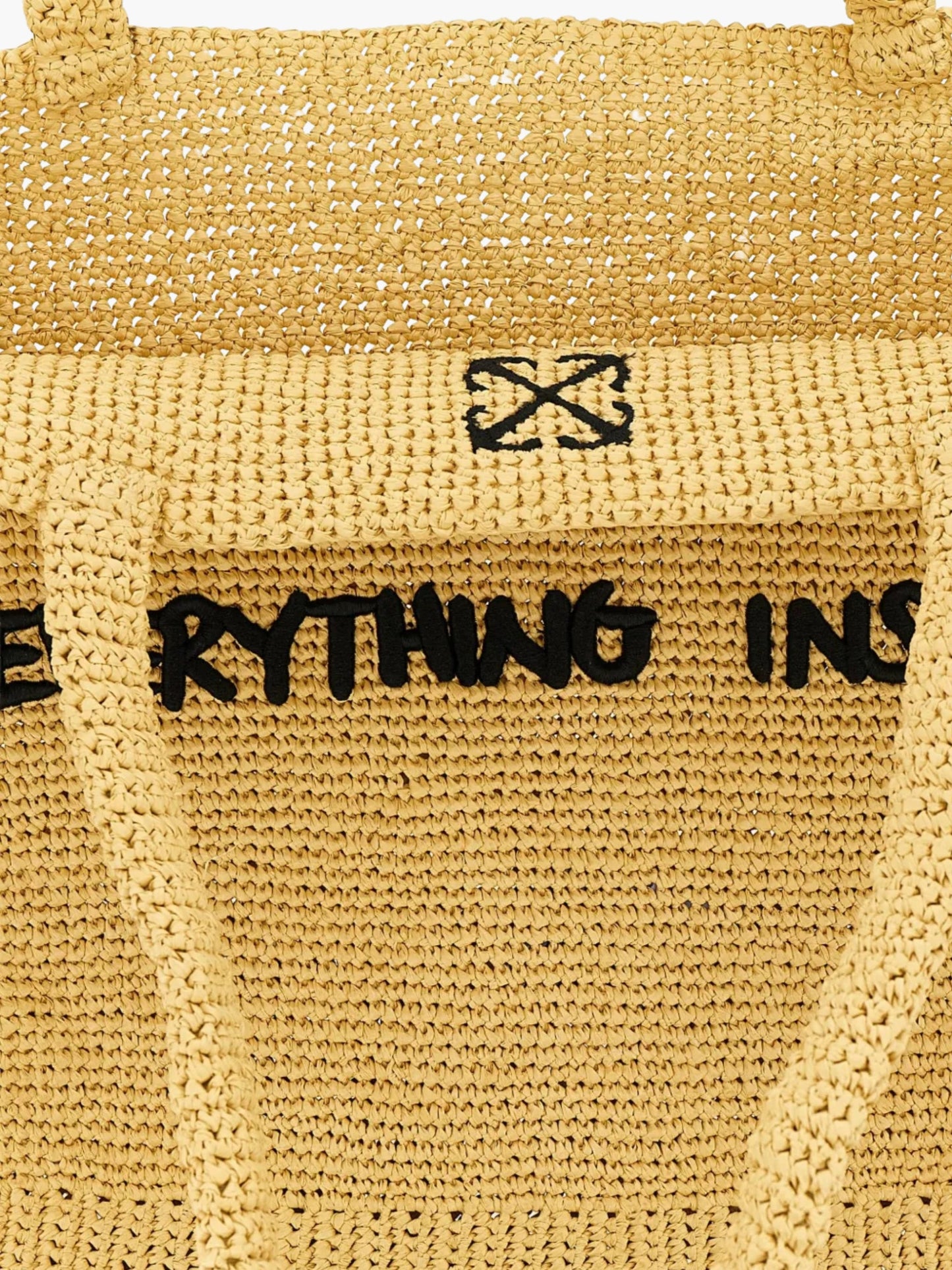 Off-White Bag Black Logo Print Light Brown