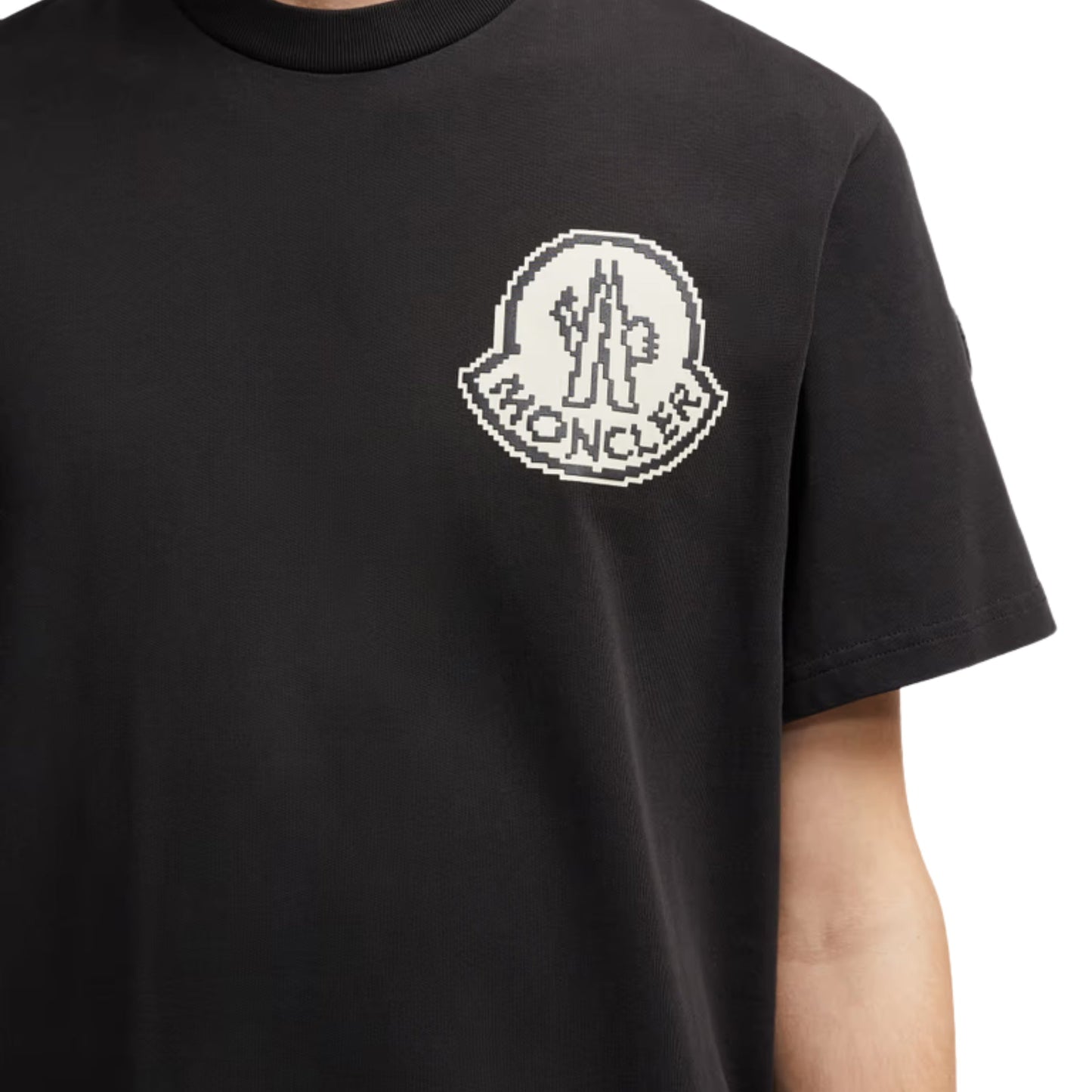 Moncler T-Shirt Patch Logo White-Black