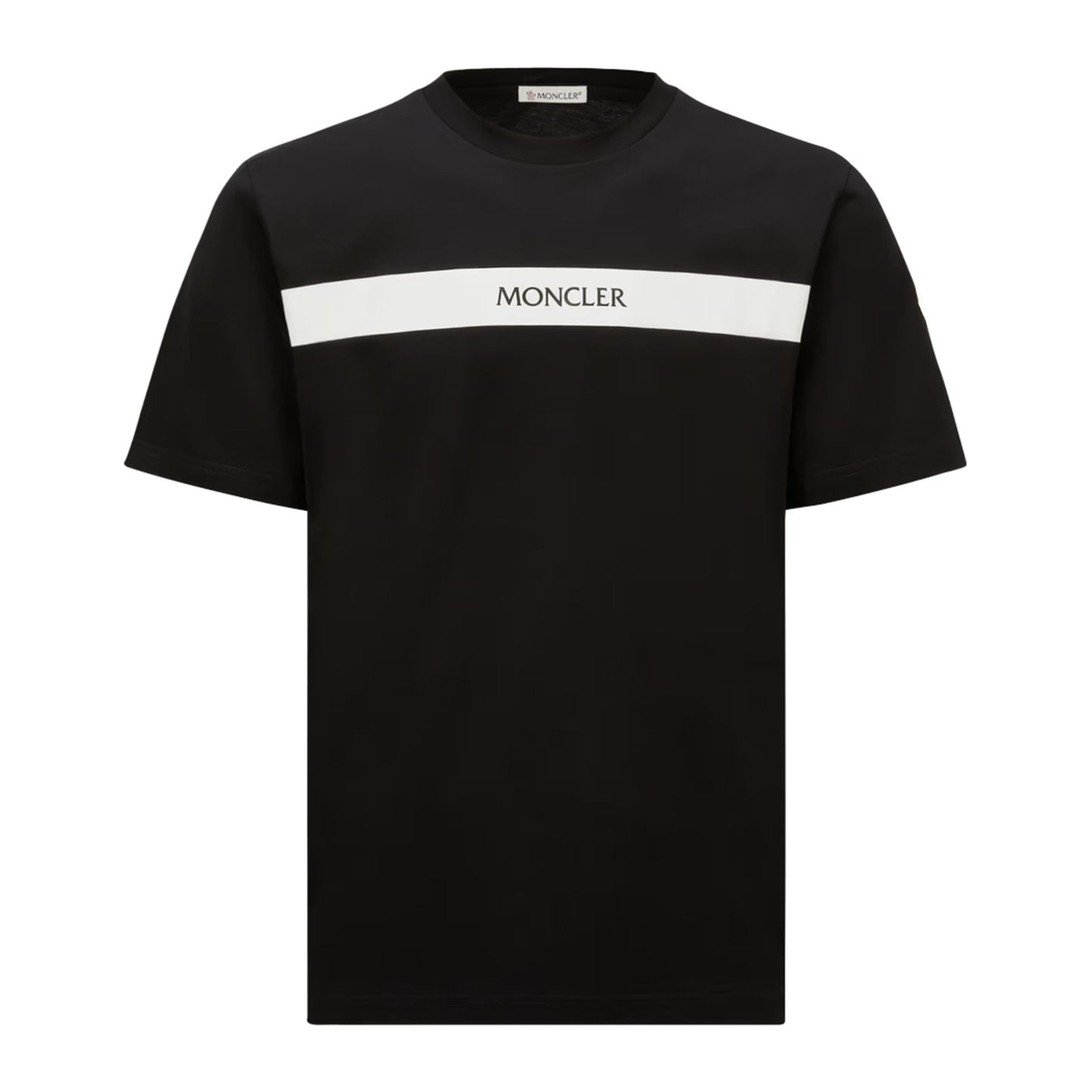 Moncler T-Shirt Rubberized Logo Black-White