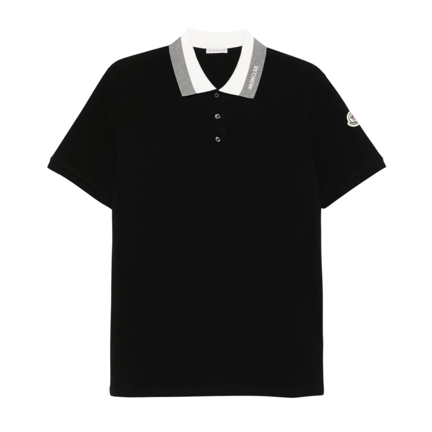 Moncler Golfer Striped Collar Black-White-Grey