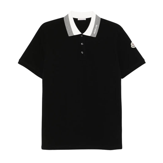 Moncler Golfer Striped Collar Black-White-Grey