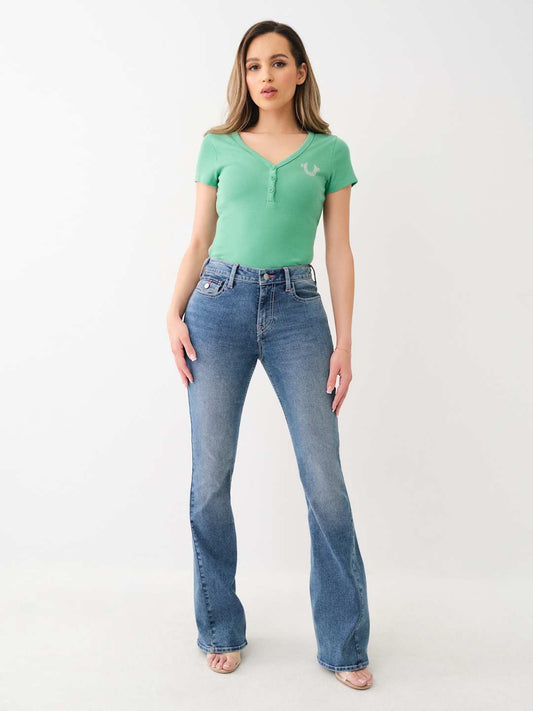 True Religion Jeans Joey Mid Rise Flare Blue