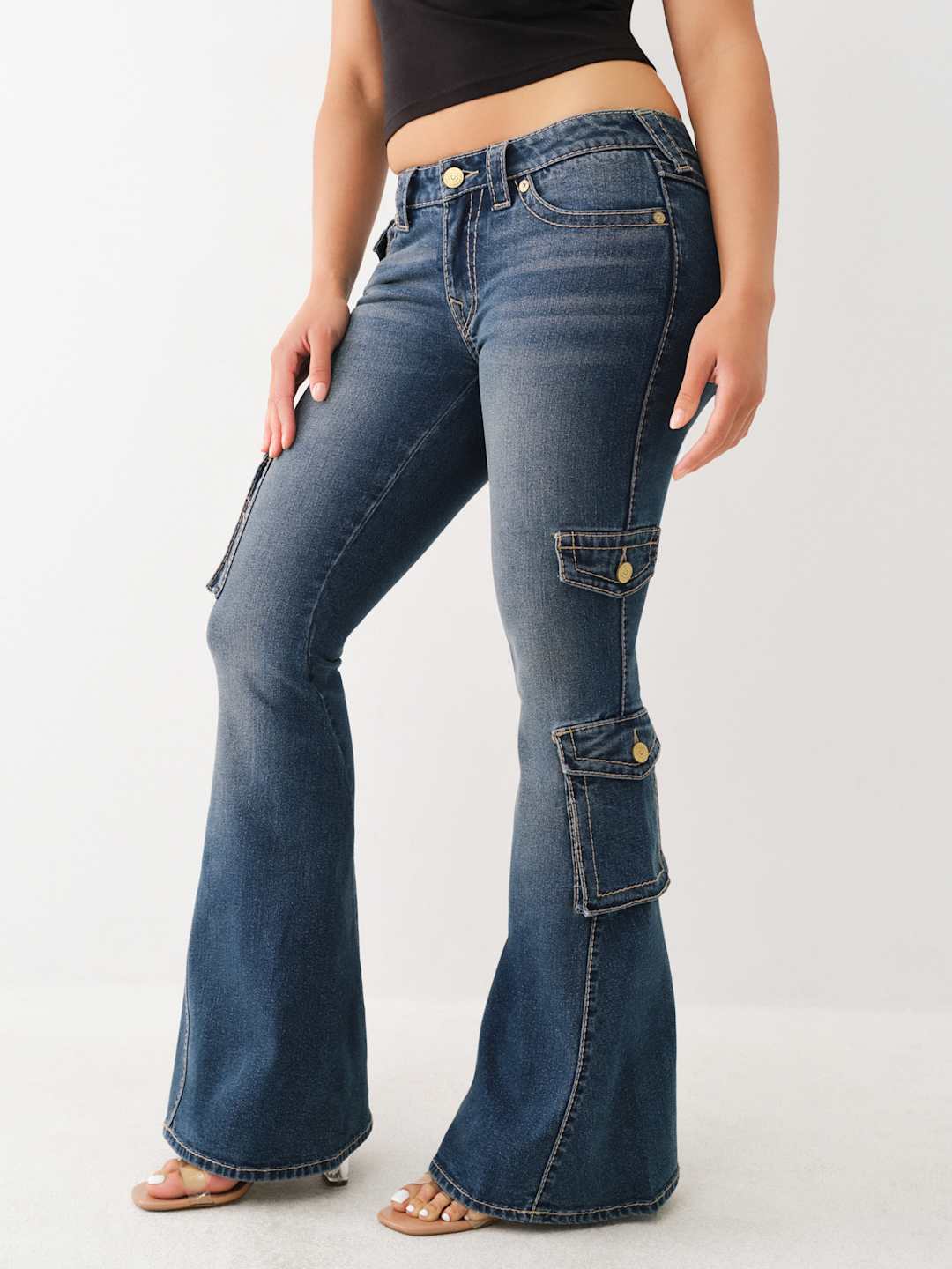 True Religion Jeans Big T Low Rise Flare Dar