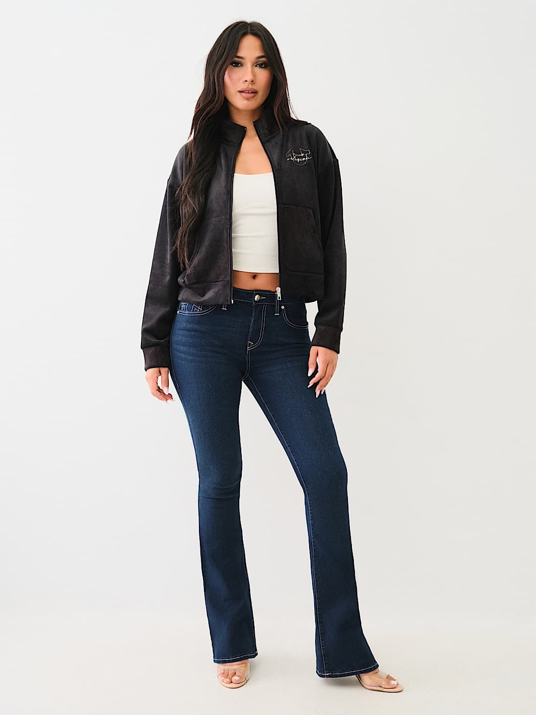 True Religion Becca Crystal Sn Mr Bootcut Dark Avalanche Wash