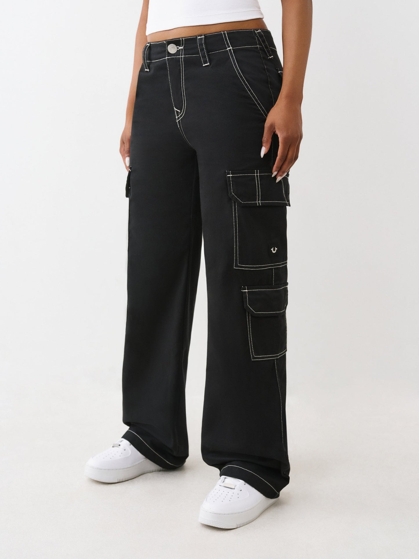 True Religion Bottoms Hs Cargo Emb Sn Jet Black