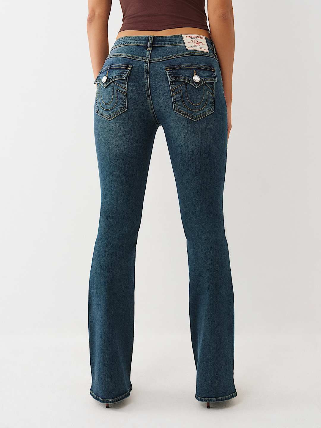 True Religion Jeans Becca Crystal Sn Flap Cut Dark Woodland Wash