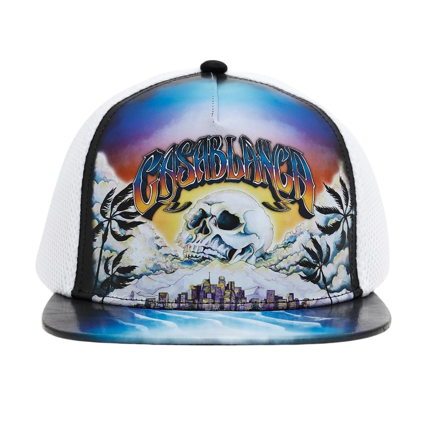 Casablanca Trucker Cap Skull Graphic White