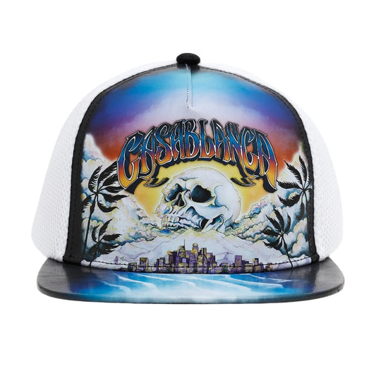 Casablanca Trucker Cap Skull Graphic White