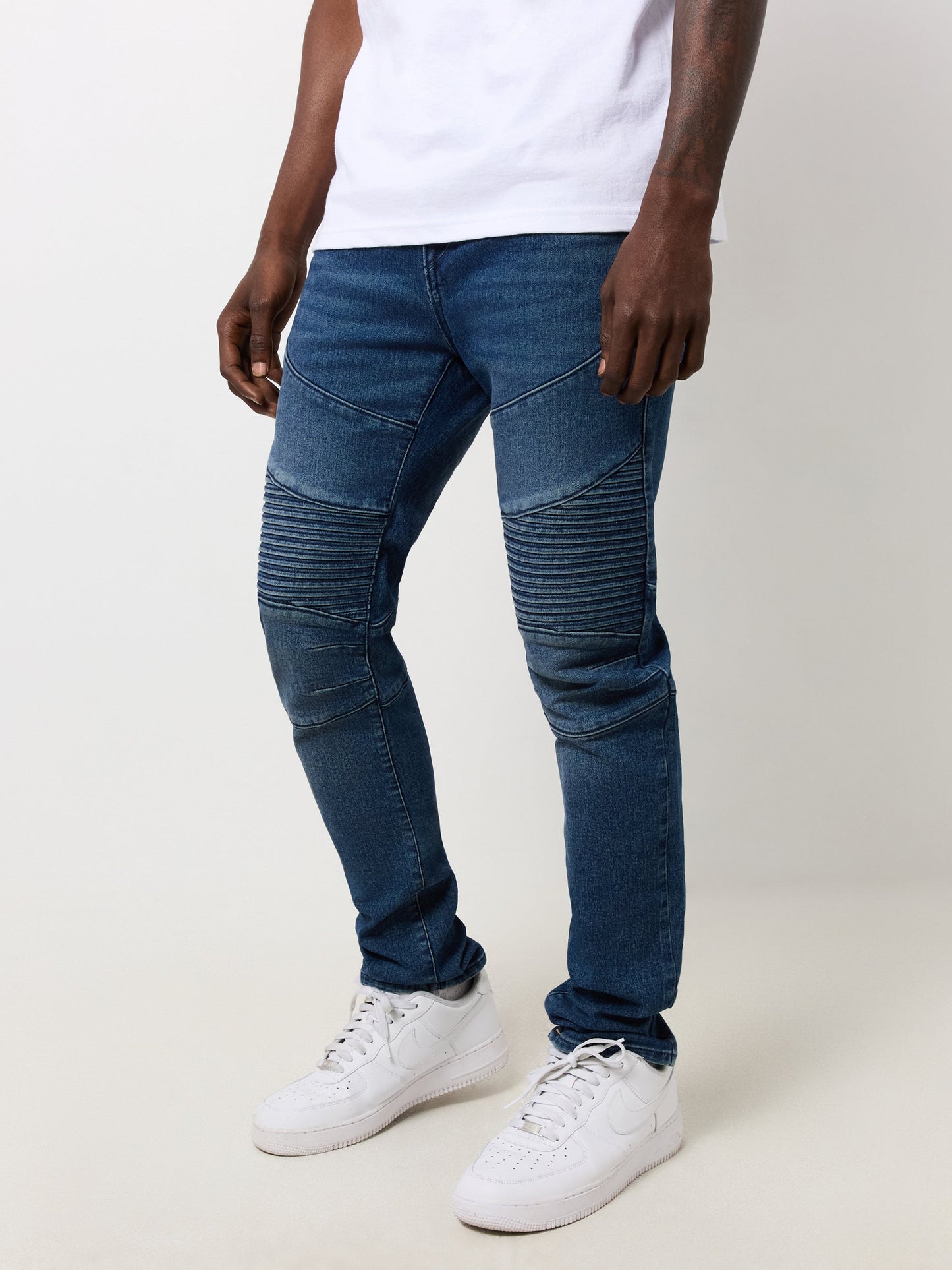 True Religion Rocco Moto Skinny Medium Blizzard Wash