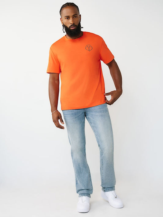 True Religion T-Shirt Applique Multi Red/Orange