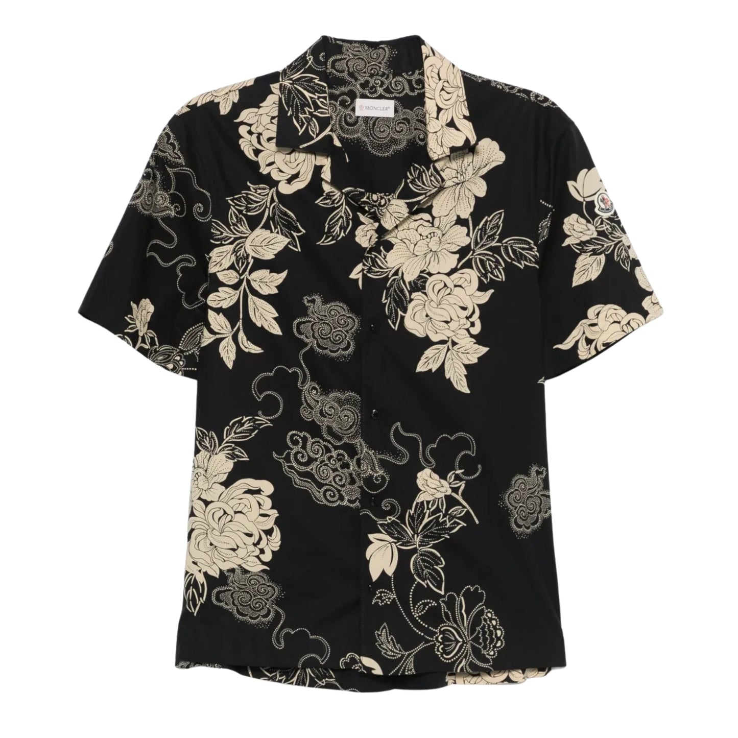Moncler Shirt Floral Black-Beige