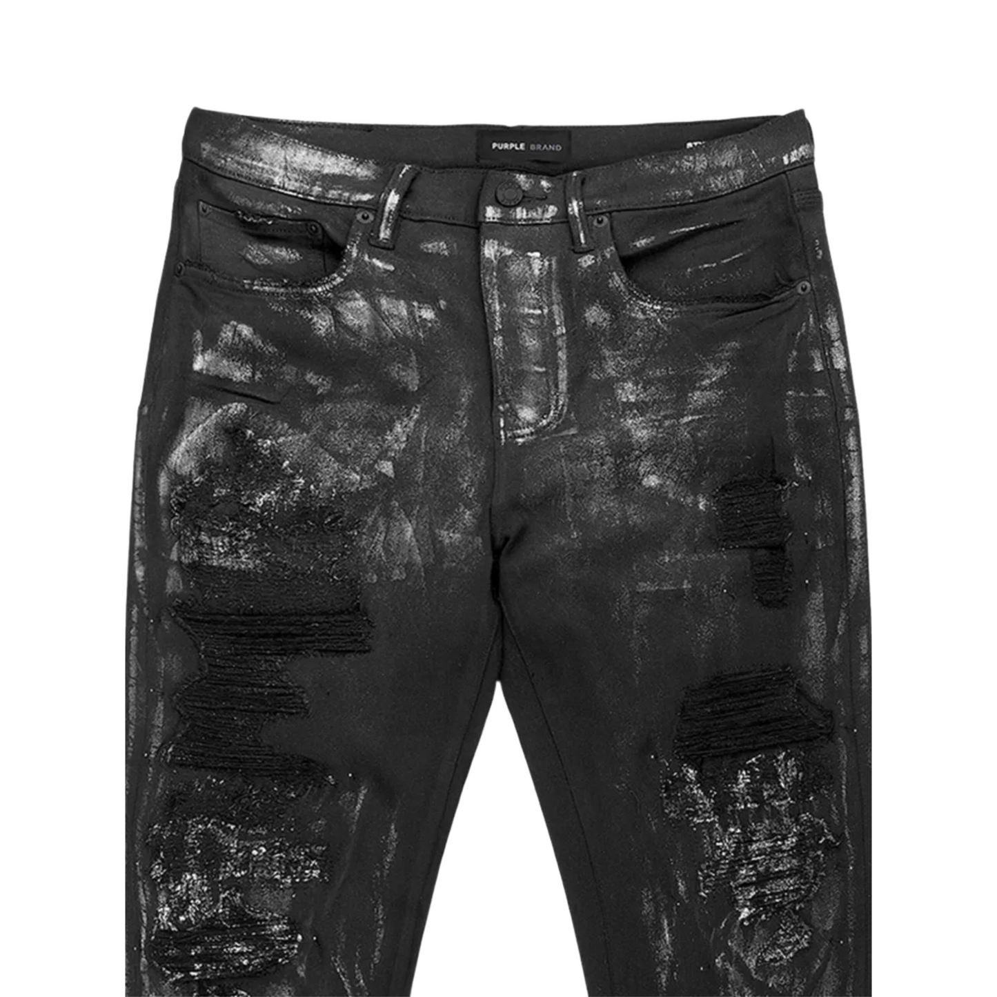 Purple Jeans Rip Design Black