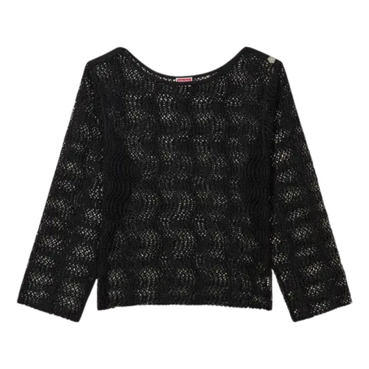 Kenzo Crew Ladies Knit Net Black