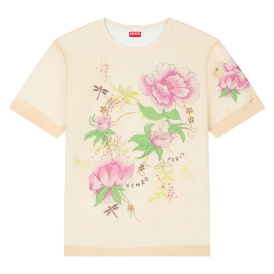 Kenzo T-Shirt Ladies Allover Print Floral Beige