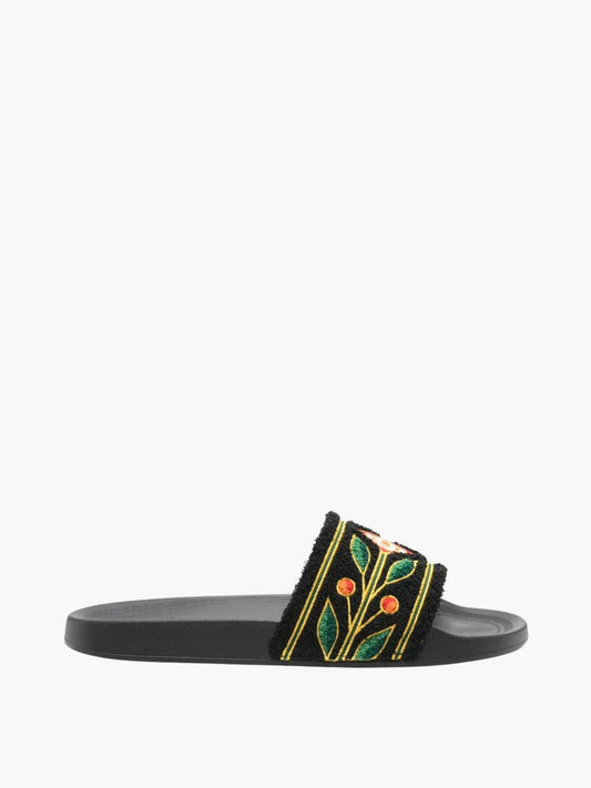 Casablanca Slides CSL17 Embroidered Terry Black