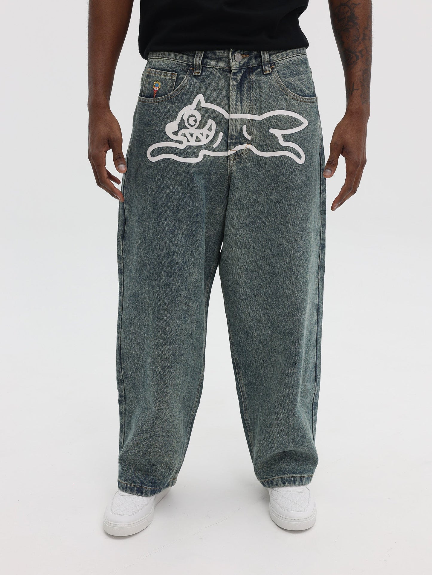 Icecream Running Dog Triple Scoop Denim Pants Vintage Wash